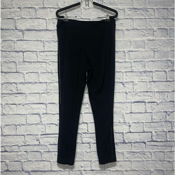 Spanx Ponte black pants size xl cropped faux leather stripe track jogger legging - Picture 3 of 9